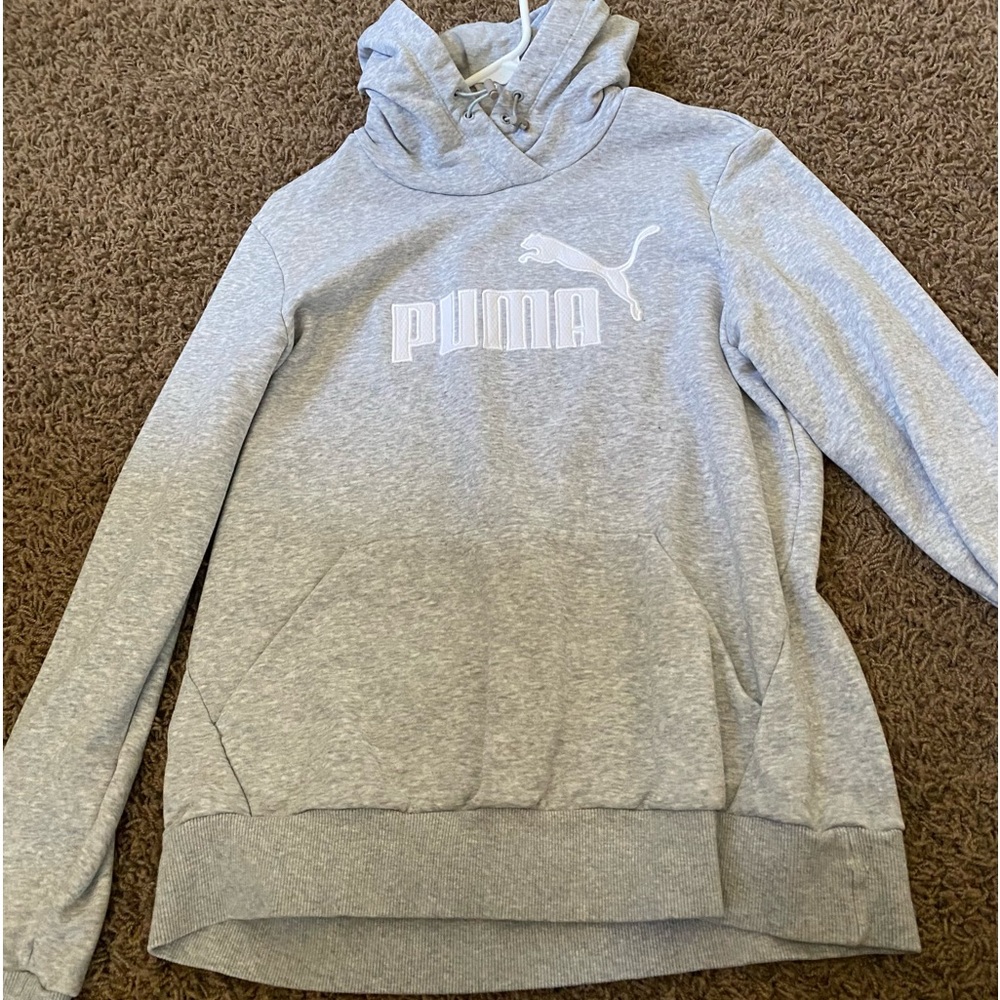 grey puma hoodie